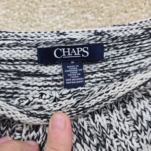 Chaps‎ Black White Marled Knit Sweater Pullover Women's Medium